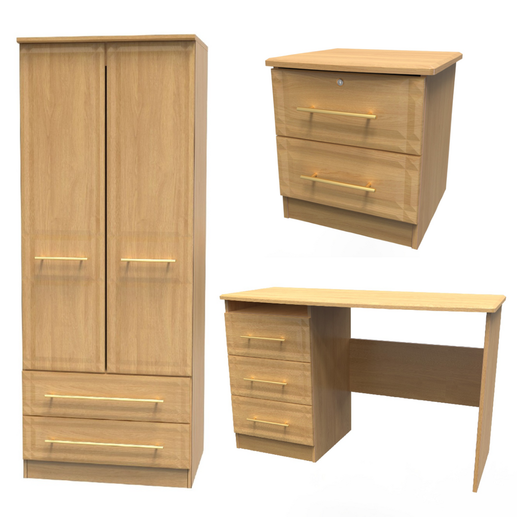 Faye Modern Oak Bedroom Set 4