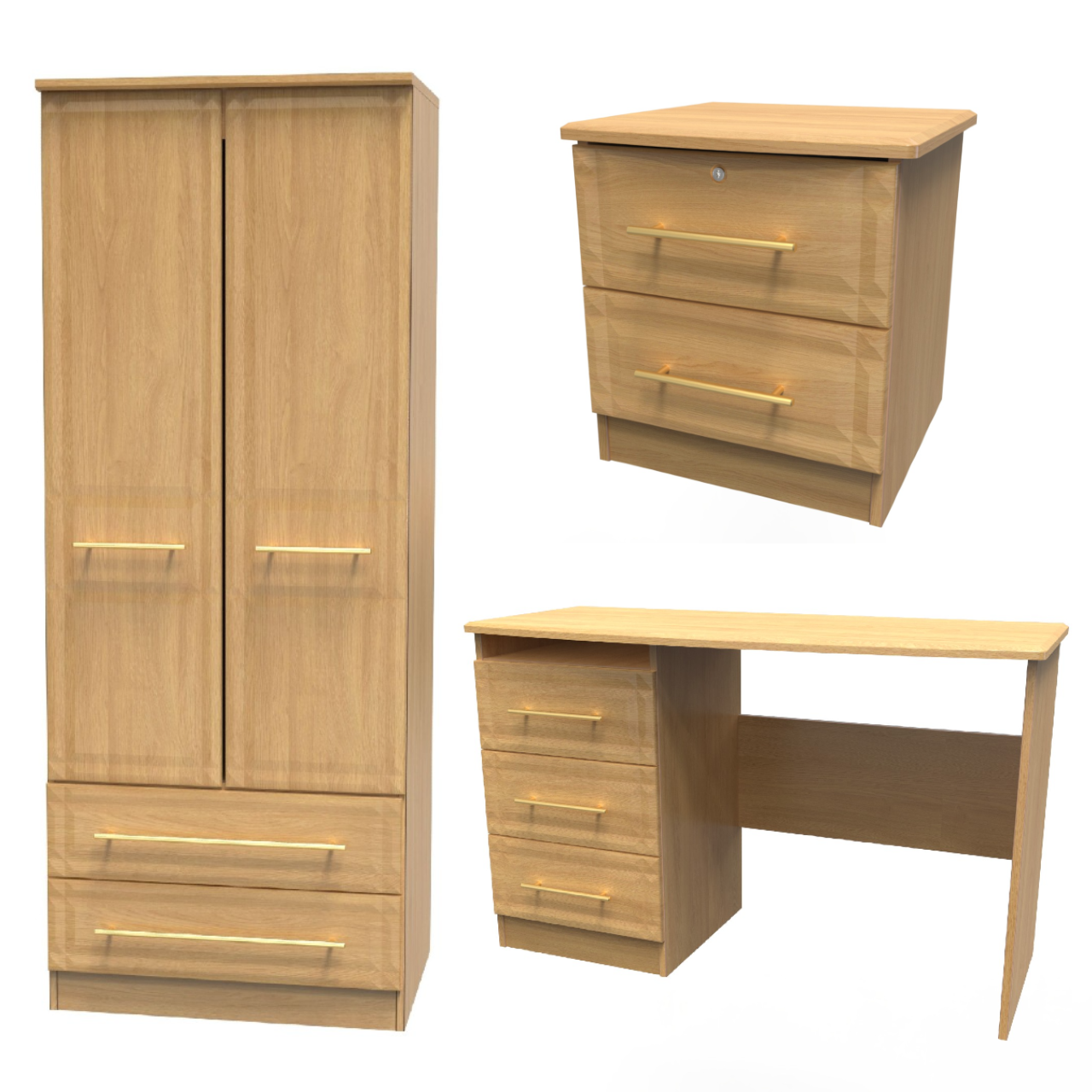 Faye Modern Oak Bedroom Set 4