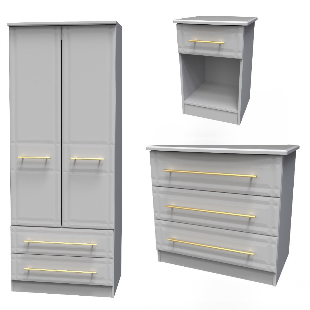 Faye Grey Matt Bedroom Set 2