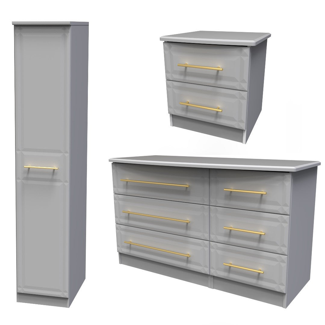 Faye Grey Matt Bedroom Set 3