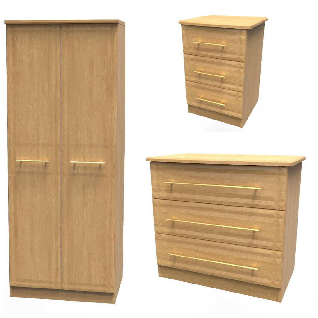 Faye Modern Oak Bedroom Set 1