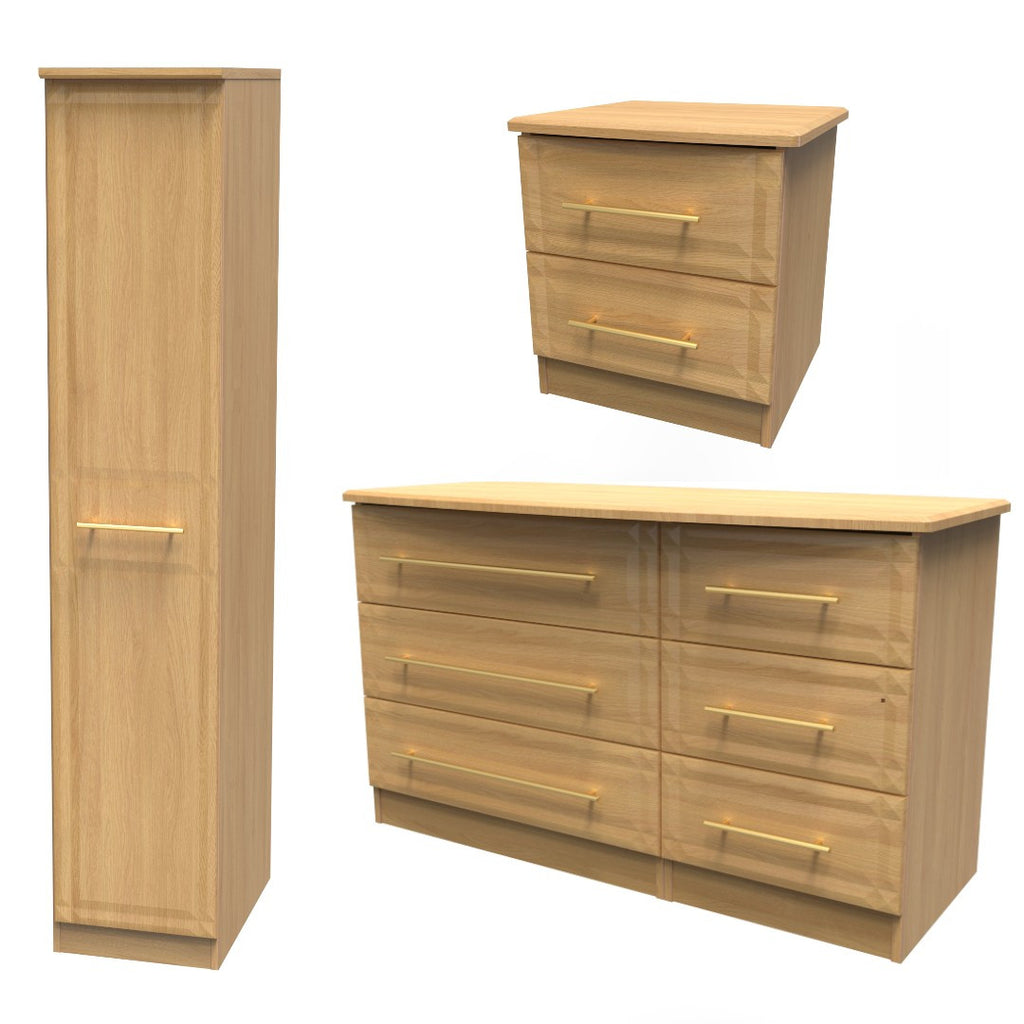 Faye Modern Oak Bedroom Set 3