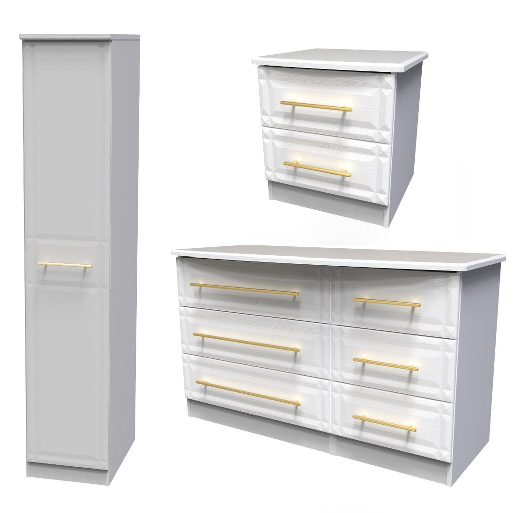 Faye White Ash Bedroom Set 3