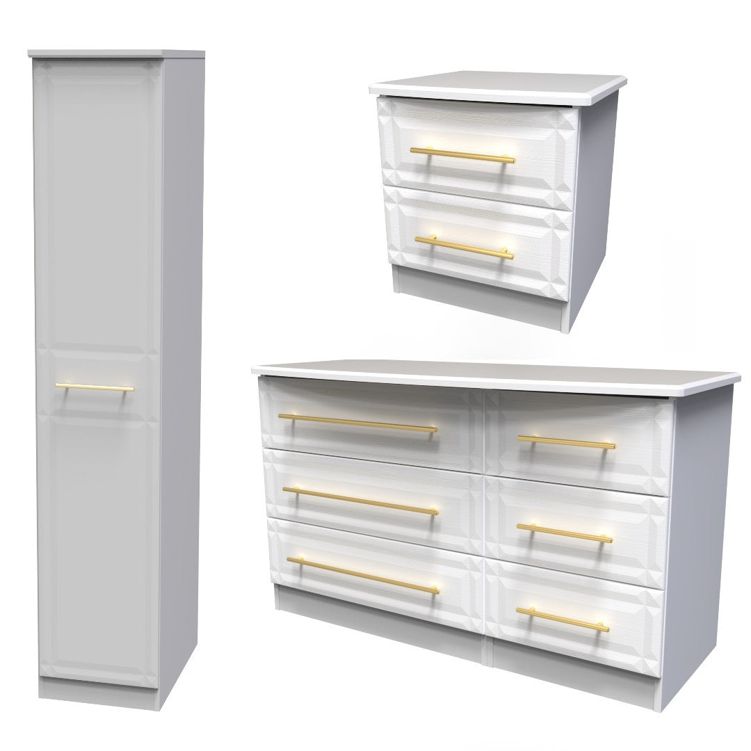 Faye White Ash Bedroom Set 3