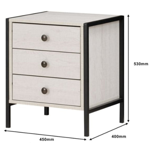 Alva 3 Drawer Bedside Table