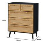 Manila Rattan 3+2 Drawer Chest of Drawers