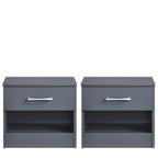 Pair of Highbury 1 Drawer Open Shelf Bedside Tables