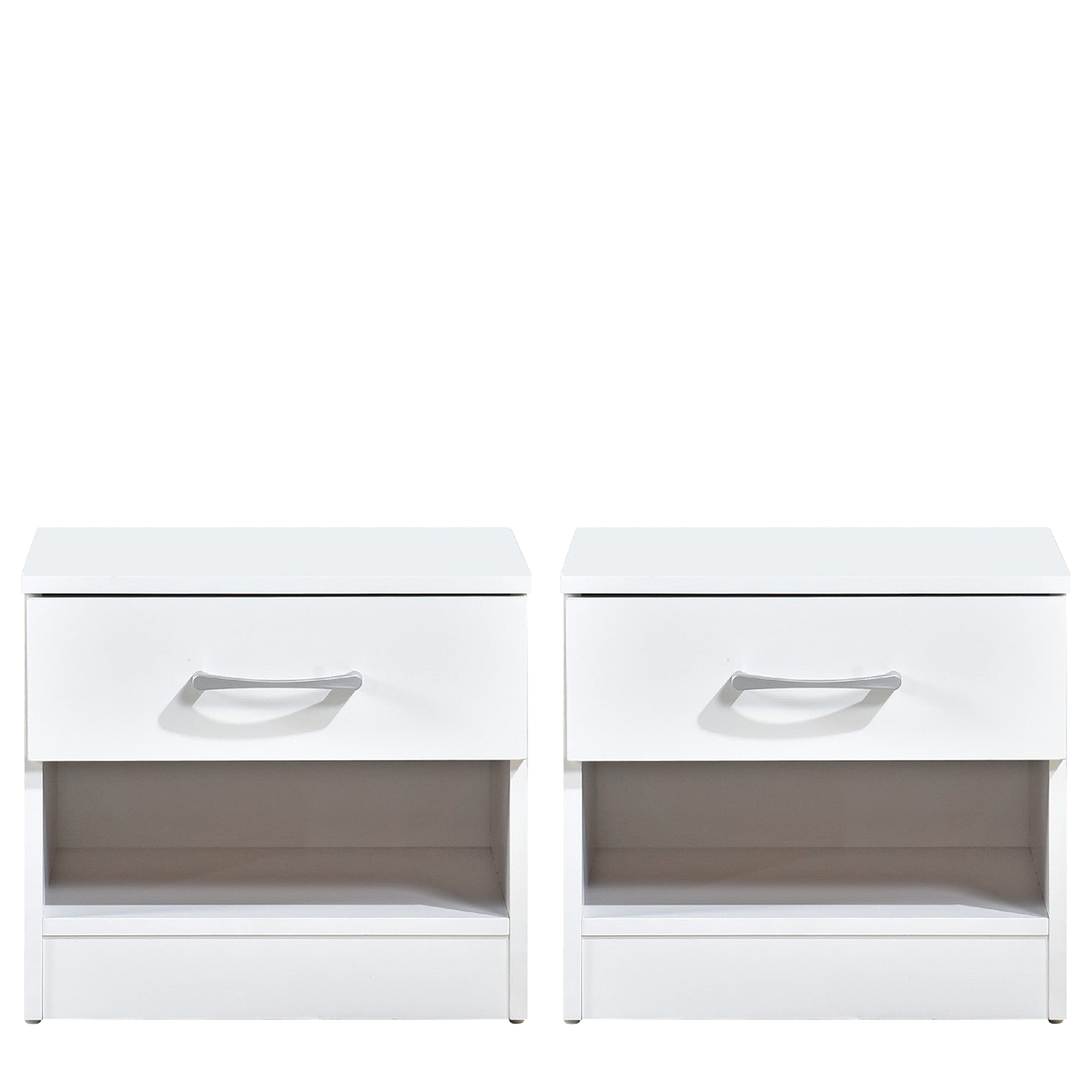 Pair of Highbury 1 Drawer Open Shelf Bedside Tables