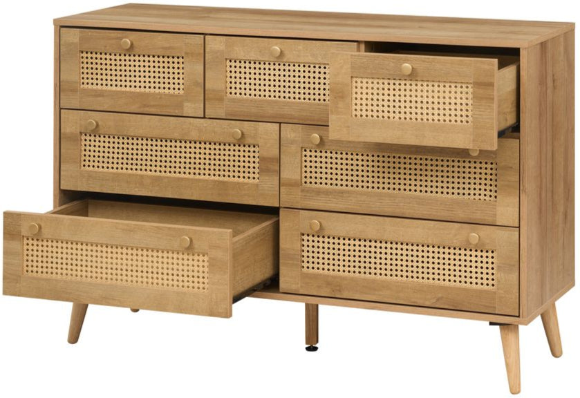 Manila Rattan 7 Drawer Chest 3 Piece Bedroom Set