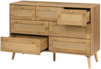 Manila Rattan 7 Drawer Chest 3 Piece Bedroom Set