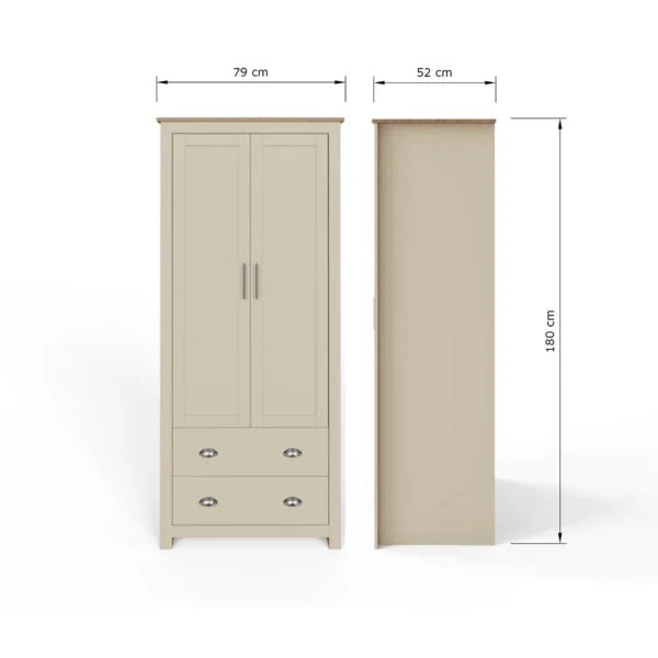 Lancaster 2 Door 2 Drawer Double Wardrobe