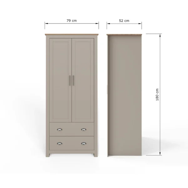 Lancaster 2 Door 2 Drawer Double Wardrobe