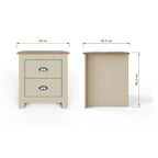 Lancaster 2 Drawer Bedside Table