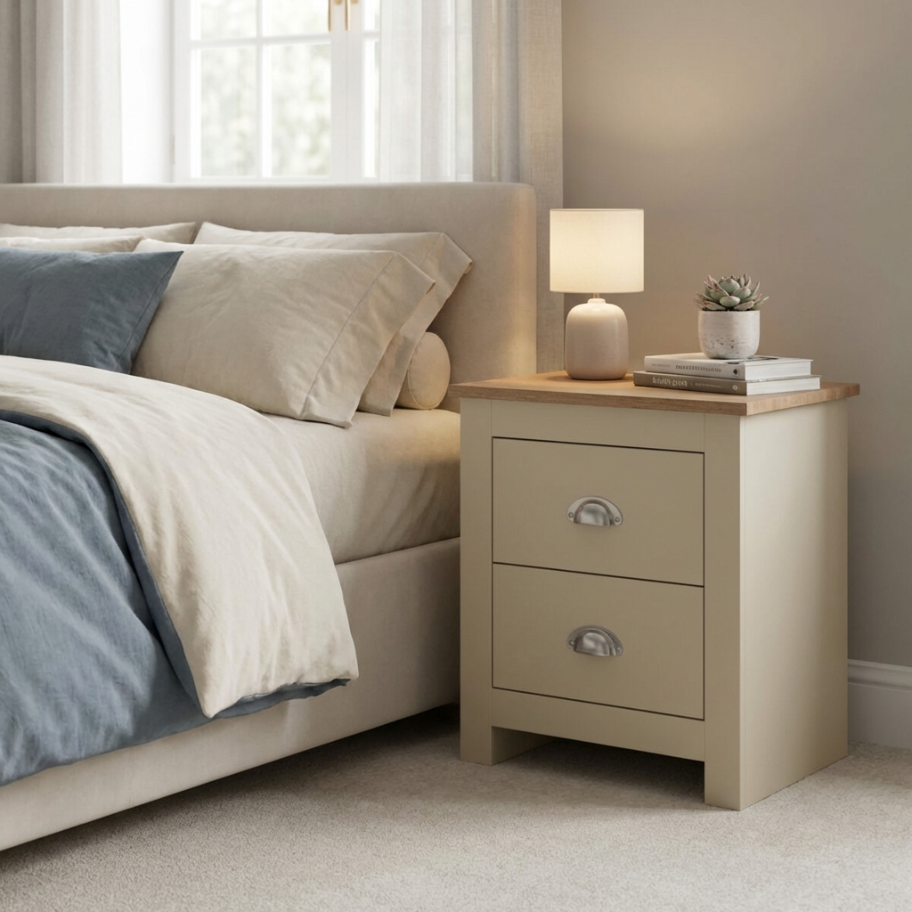 Lancaster 2 Drawer Bedside Table