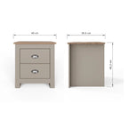 Lancaster 2 Drawer Bedside Table