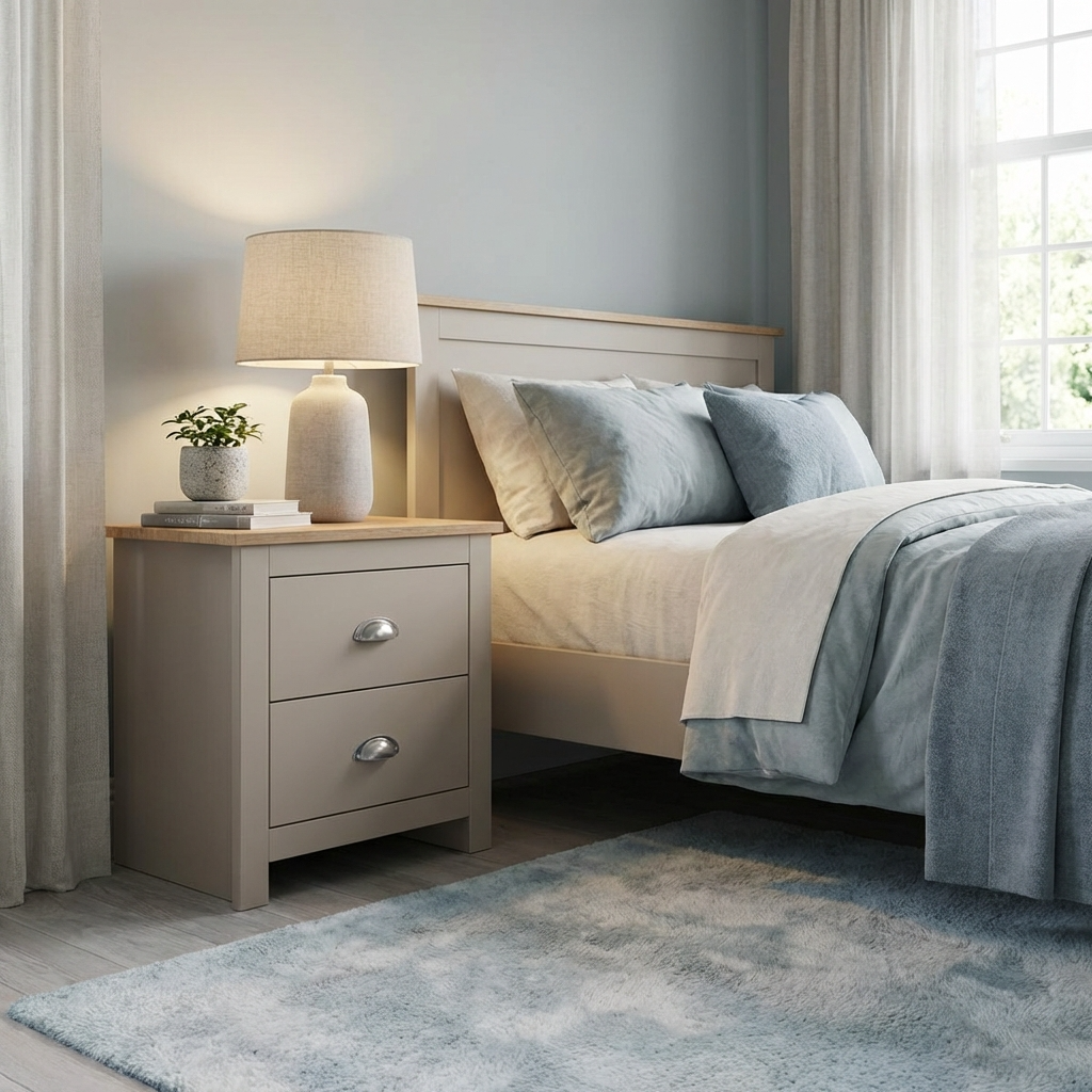 Lancaster 2 Drawer Bedside Table