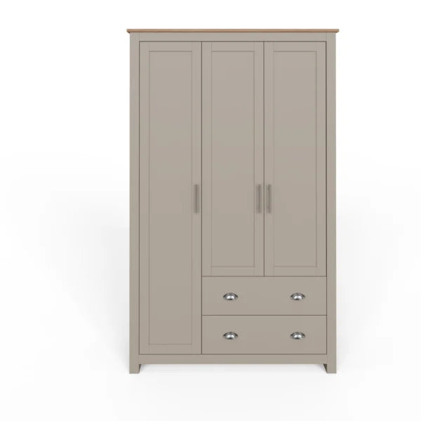 Lancaster 3 Door 2 Drawer Triple Wardrobe