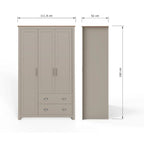 Lancaster 3 Door 2 Drawer Triple Wardrobe