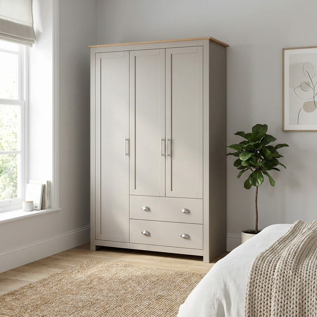 Lancaster 3 Door 2 Drawer Triple Wardrobe