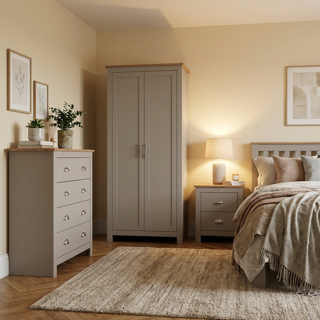 Lancaster 2 Door Wardrobe 3 Piece Bedroom Set