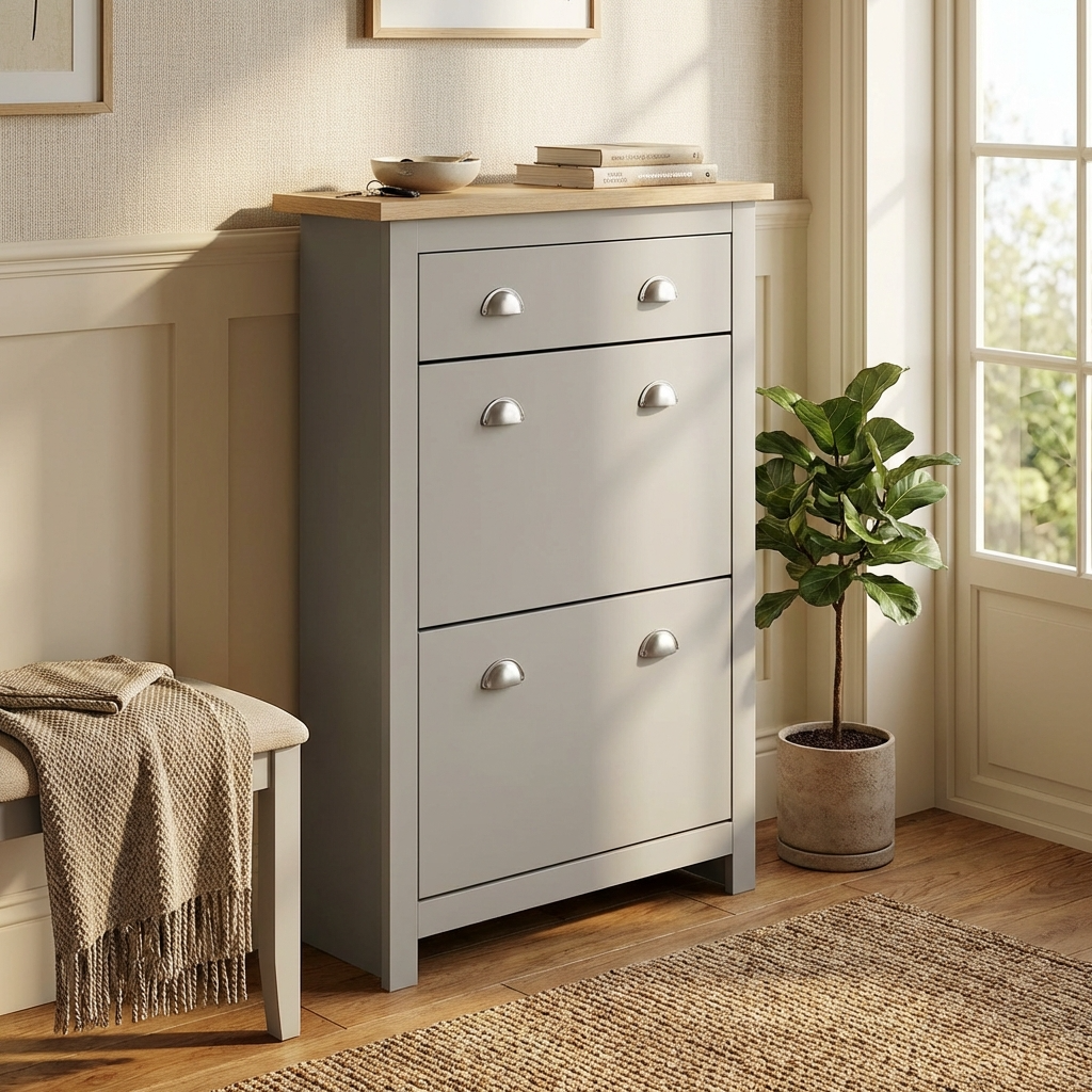 Lancaster 2 Door 1 Drawer Shoe Cabinet