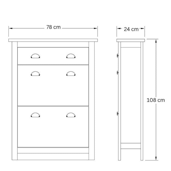 Lancaster 2 Door 1 Drawer Shoe Cabinet