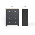 Lancaster 3 Door Wardrobe 4 Piece Bedroom Set