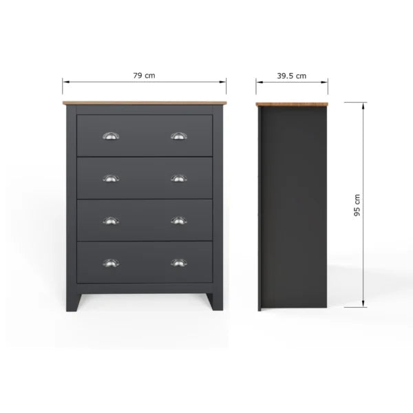 Lancaster 3 Door Wardrobe 4 Piece Bedroom Set