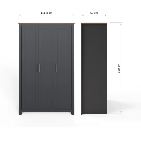 Lancaster 3 Door Wardrobe 4 Piece Bedroom Set