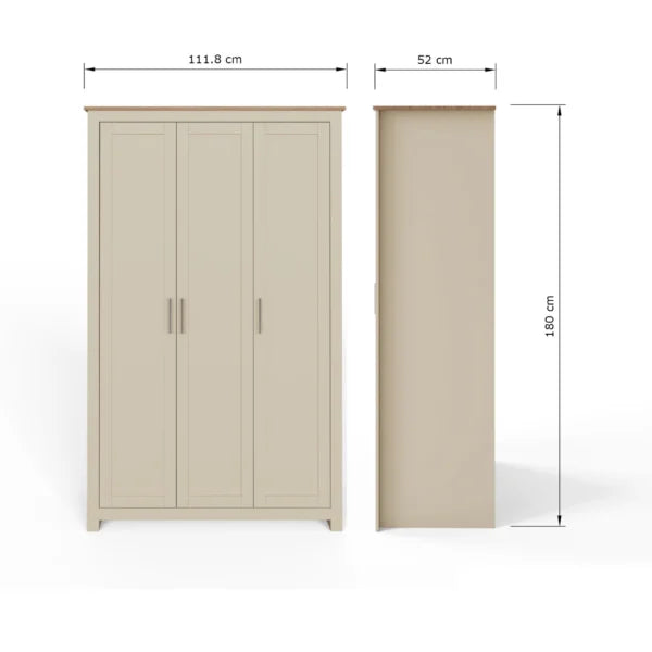 Lancaster 3 Door Wardrobe 4 Piece Bedroom Set