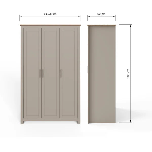 Lancaster 3 Door Wardrobe 4 Piece Bedroom Set