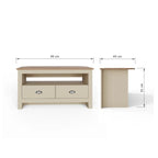 Lancaster 2 Drawer Corner TV Unit