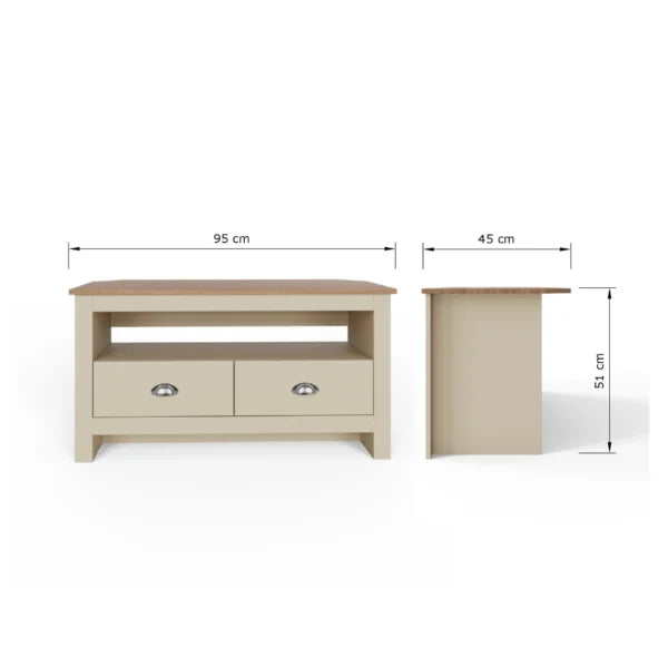 Lancaster 2 Drawer Corner TV Unit