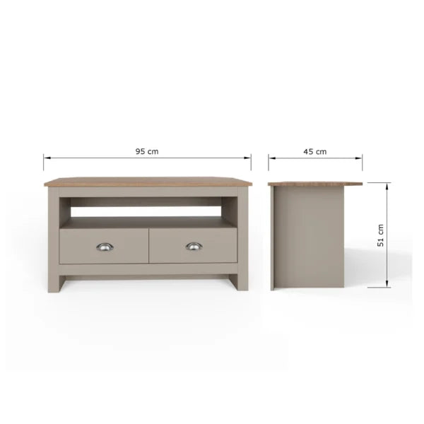 Lancaster 2 Drawer Corner TV Unit