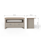 Lancaster 2 Drawer Corner TV Unit