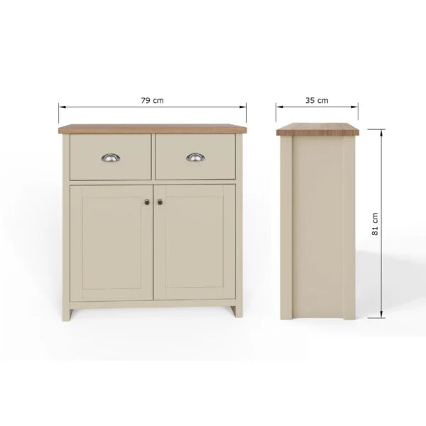 Lancaster 2 Door 2 Drawer Compact Sideboard