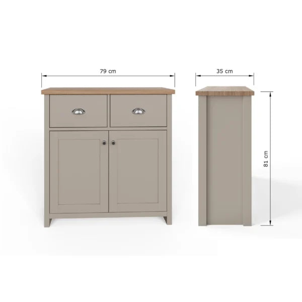 Lancaster 2 Door 2 Drawer Compact Sideboard