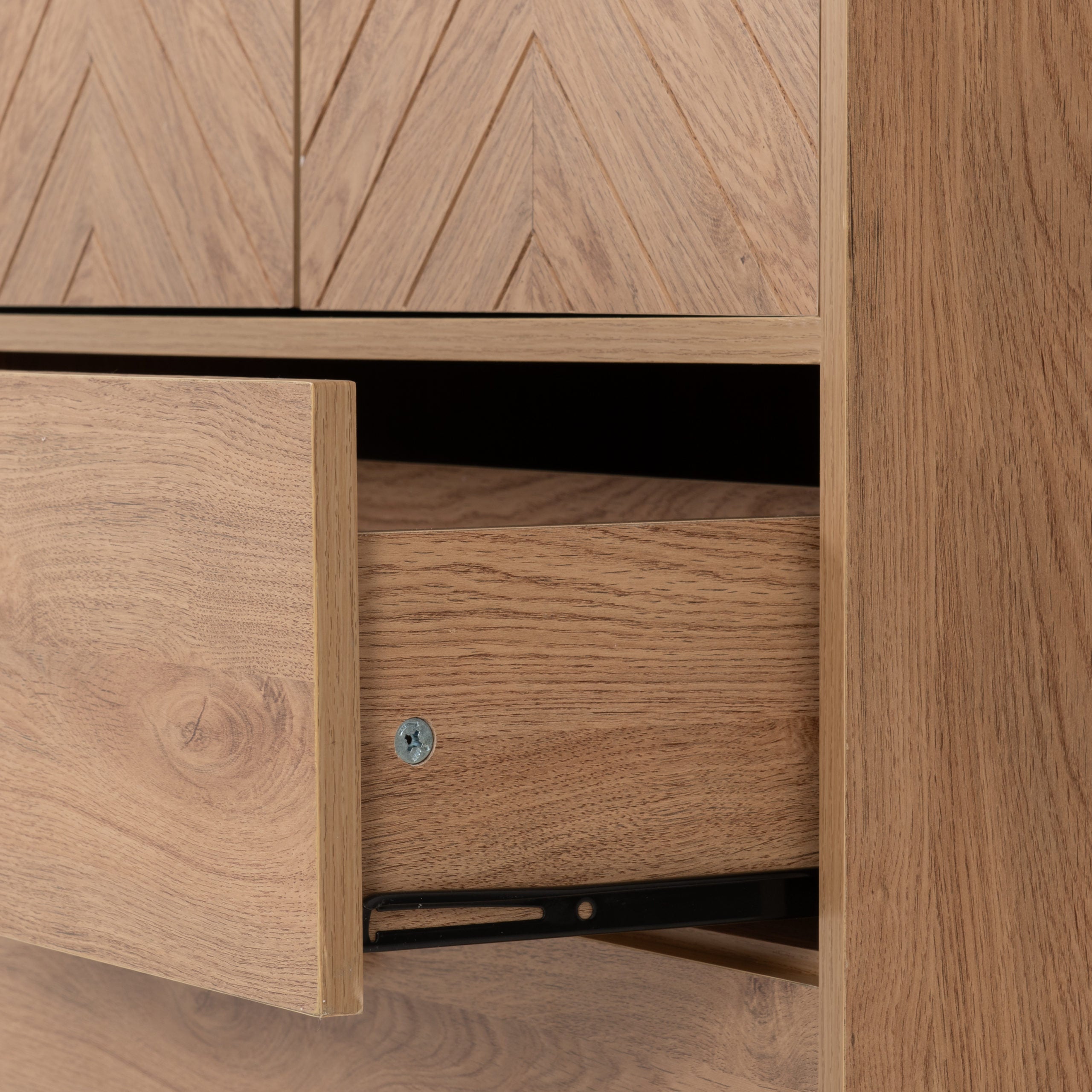 Leon Herringbone Retro 2 Door 2 Drawer Cabinet