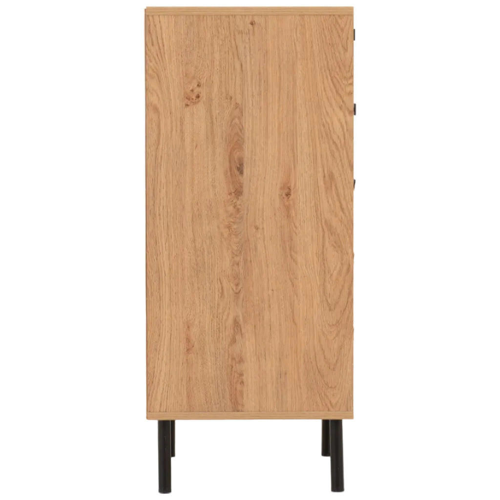 Leon Herringbone Retro 5 Drawer Narrow Chest