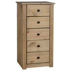Panama 5 Drawer Narrow Tallboy Chest of Drawers