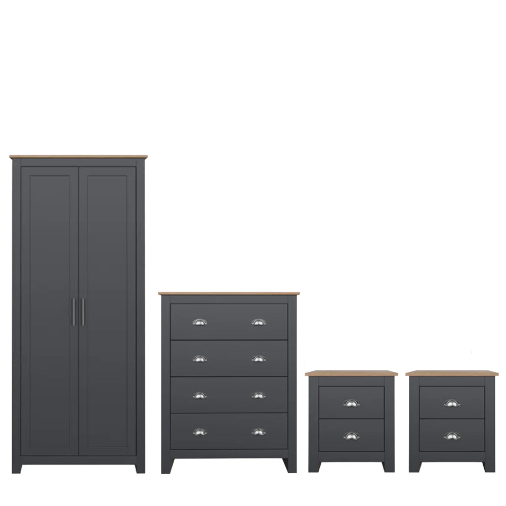 Lancaster 3 Door Wardrobe 4 Piece Bedroom Set