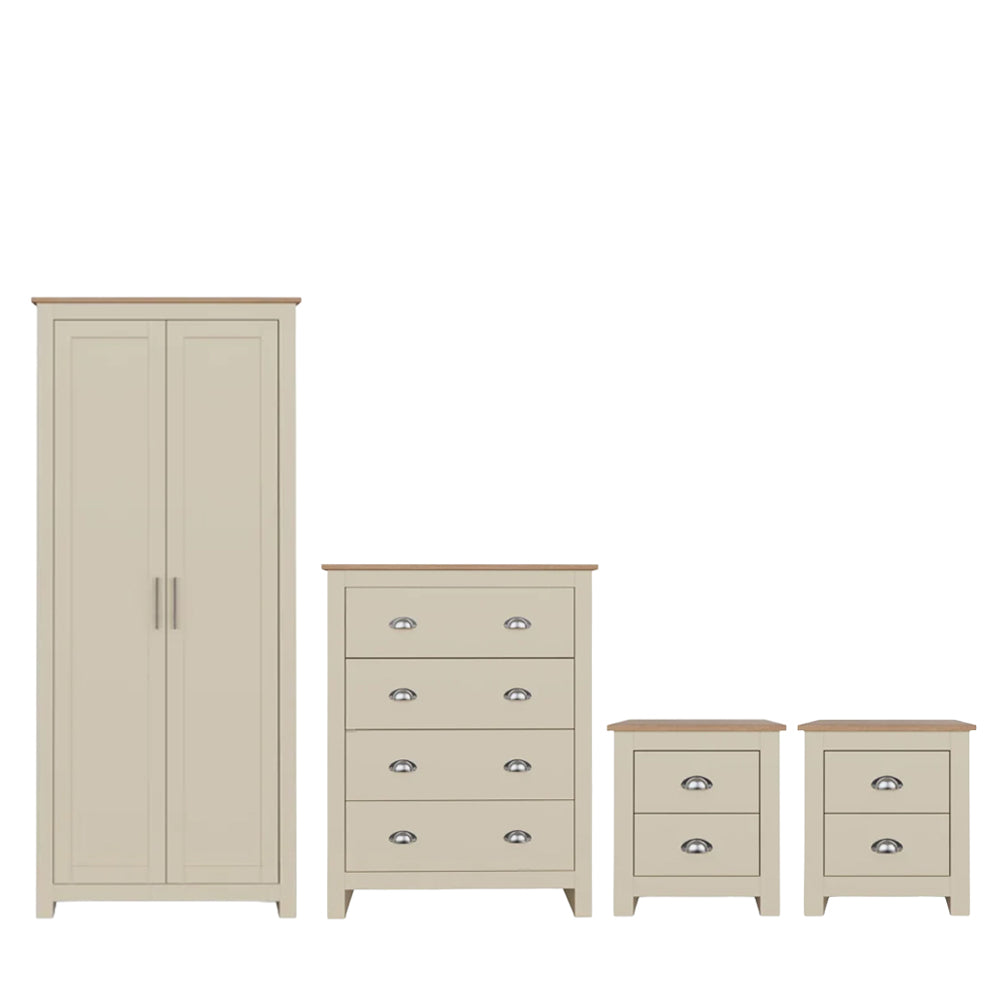 Lancaster 3 Door Wardrobe 4 Piece Bedroom Set