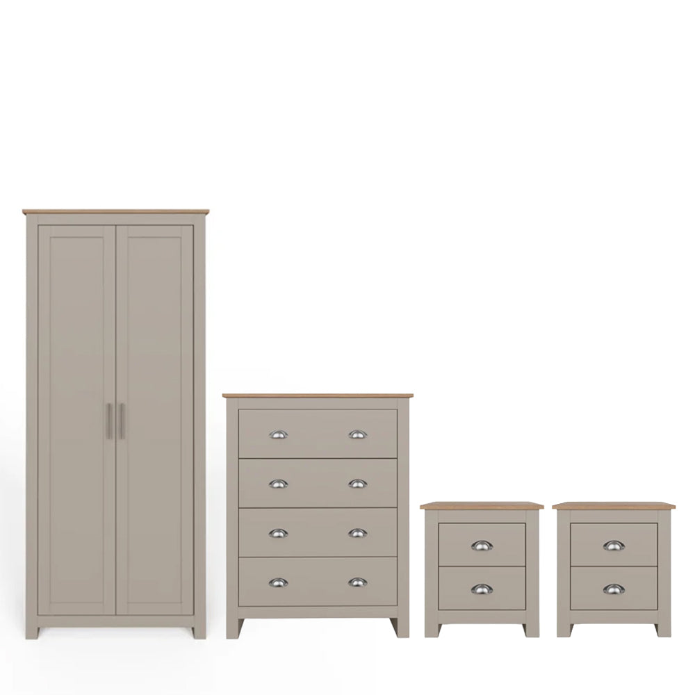 Lancaster 3 Door Wardrobe 4 Piece Bedroom Set
