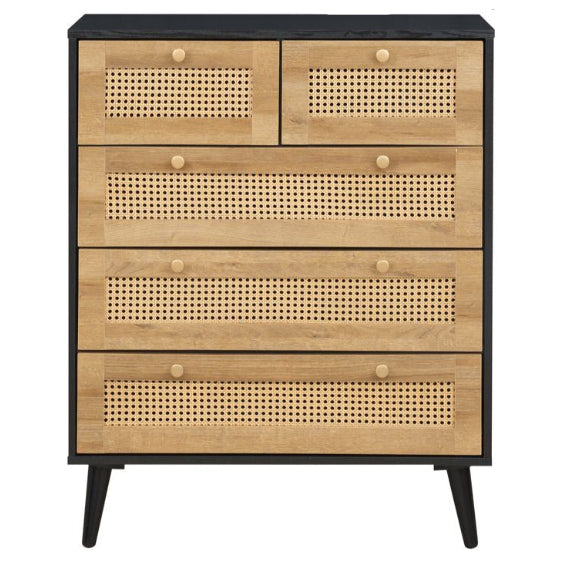 Manila Rattan 3+2 Drawer Chest of Drawers