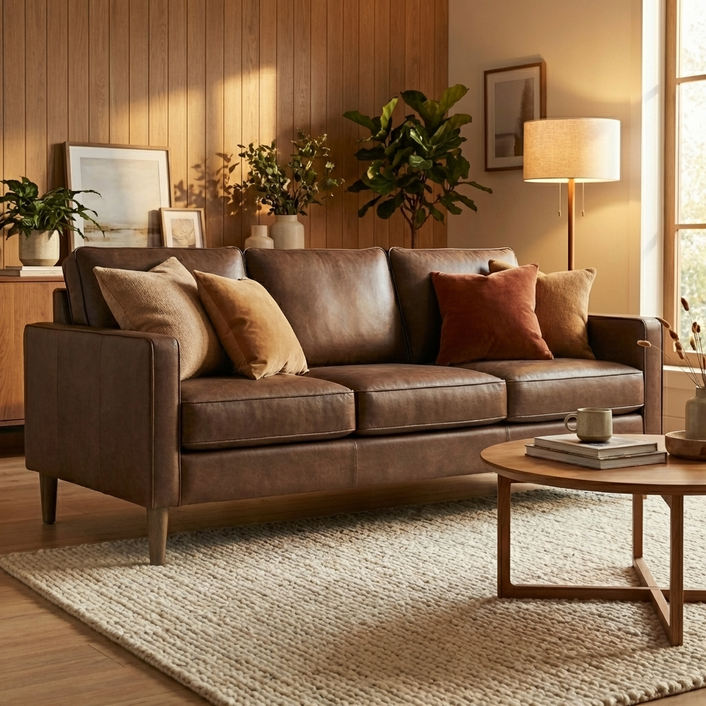 Marley Faux Leather 3 Seater Sofa