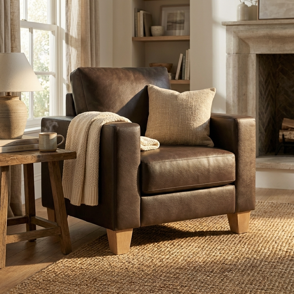 Faux Leather Armchair