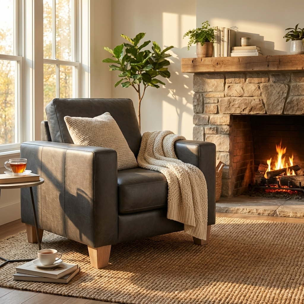 Faux Leather Armchair