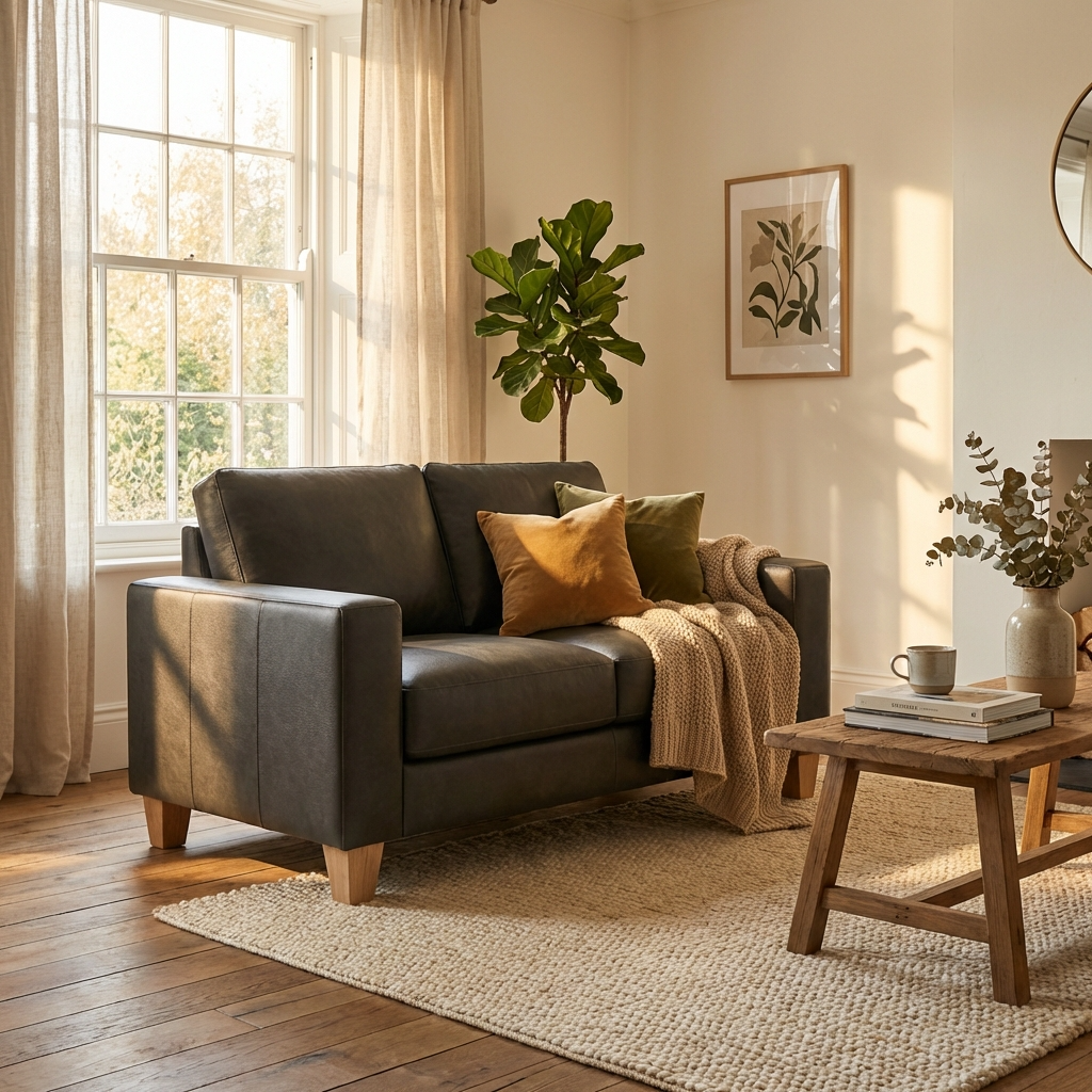 Faux Leather 2 Seater Sofa