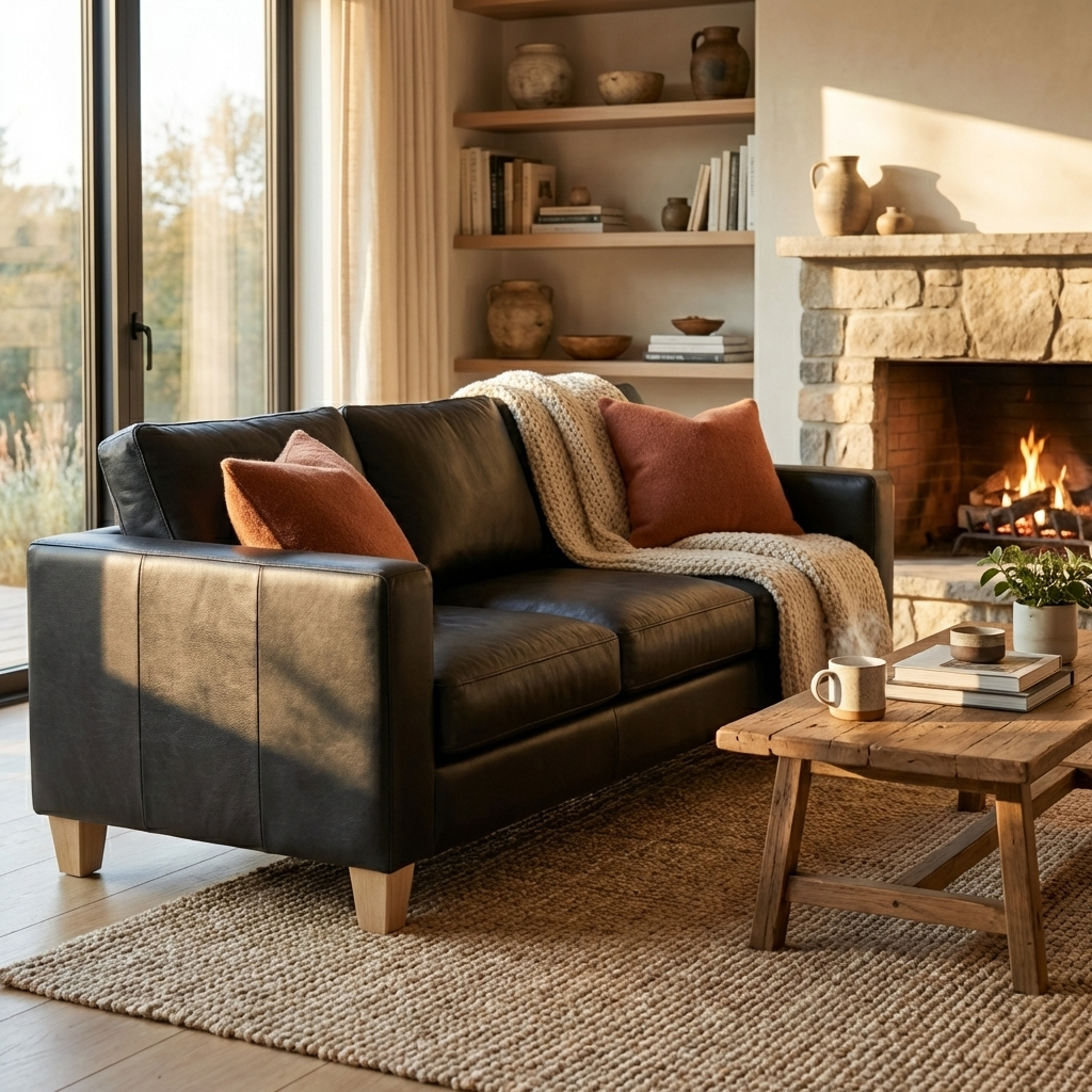Faux Leather 3 Seater Sofa