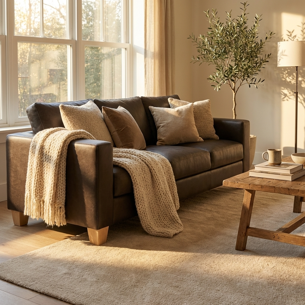 Faux Leather 3 Seater Sofa
